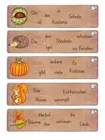 Vorschau - Fördermaterial/Inklusion - 🍂 Purzelsätze Herbst Sätze schreiben Klasse 1/2 - Seite 1