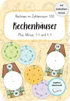 Vorschau - Stationenlernen - Rechenhäuser für den Zahlenraum 100 - Deckblatt