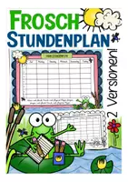 Vorschau - Mal- und Bastelvorlagen - Froschklasse Stundenplan Klassentier Frosch - Deckblatt