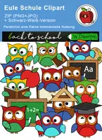 Vorschau - selbst erstellte Cliparts/Grafiken - Cliparts Eule Schule - Deckblatt