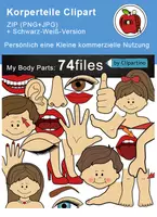 Vorschau - selbst erstellte Cliparts/Grafiken - Cliparts-set Koerperteile, Mein Körper - Deckblatt