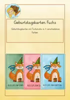 Vorschau - Bildkarten - Geburtstagkarten mit Klassentier Fuchs - Deckblatt