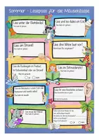 Vorschau - Arbeitsblätter - Mäuseklasse Sommerferien Lesepass - Seite 1