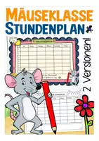 Vorschau - Mal- und Bastelvorlagen - Maus / Mäuseklasse Stundenplan - Deckblatt