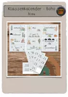 Vorschau - Poster - Kalender - Klassenkalender im Boho-Stil (beige UND blau) - Seite 1
