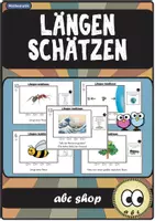 Vorschau - Aufgabenkarten - Längen schätzen, Längen überschlagen - 20 Aufgabenkarten - Deckblatt