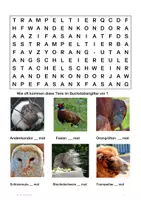Vorschau - Arbeitsblätter - Suchsel - Tiere im Zoo - Seite 2