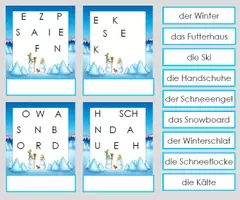 Vorschau - Stationenlernen - Wortsalat - Winter - Seite 1