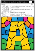 Vorschau - Arbeitsblätter - Großbuchstaben mit der Lupe suchen und anmalen -Schreiblehrgang in Druckschrift - Seite 2