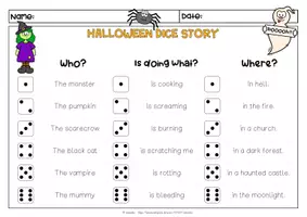 Vorschau - Arbeitsblätter - Halloween | Roll a Story | Spooky Dice Story | English - Seite 3