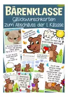 Vorschau - Mal- und Bastelvorlagen - Abschied 1. Klasse - Bär / Bärenklasse - Deckblatt