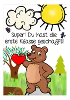 Vorschau - Mal- und Bastelvorlagen - Abschied 1. Klasse - Bär / Bärenklasse - Seite 1