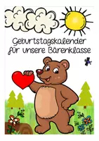 Vorschau - Mal- und Bastelvorlagen - Geburtstagskalender Bärenklasse - Seite 1