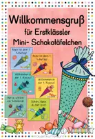 Vorschau - Anderer Materialtyp - Willkommensgruß für Erstklässler Mini- Schokotäfelchen - Deckblatt