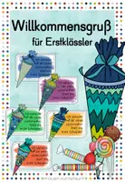 Vorschau - Anderer Materialtyp - Willkommensgruß für Erstklässler - Deckblatt