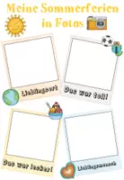 Vorschau - Arbeitsblätter - Meine Sommerferien in Fotos (Steckbrief) - Deckblatt