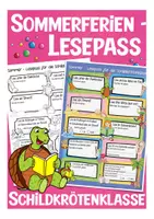 Vorschau - Arbeitsblätter - Sommerferien Lesepass Schildkrötenklasse - Deckblatt
