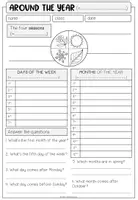 Vorschau - Arbeitsblätter - Around the year Worksheet - months, days of the week, seasons (2-fach differenziert) - Seite 2