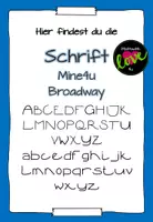 Vorschau - selbst erstellte Schriftarten - Schrift: Mine4uBroadway - Deckblatt