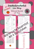 Vorschau - Arbeitsblätter - Wörtersuche Bauernhof (mit 6 Buchstaben) - Deckblatt