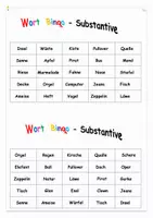 Vorschau - Spiele - Wort - Bingo Substantive Lückenfüller - Seite 1