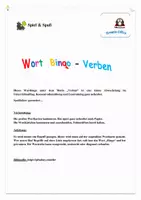 Vorschau - Spiele - Wort - Bingo Verben Lückenfüller - Deckblatt