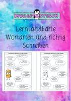 Vorschau - Arbeitsblätter - Lernlandkarte Wortarten und richtig schreiben - Deckblatt