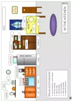 Vorschau - Arbeitsblätter - Pop-Up-Vokabelblatt IN THE KITCHEN (bunt+sw) - Seite 1