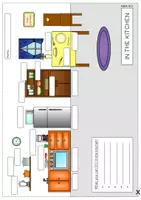 Vorschau - Arbeitsblätter - Pop-Up-Vokabelblatt IN THE KITCHEN (bunt+sw) - Seite 2