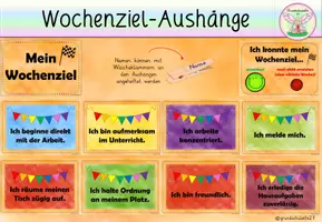 Vorschau - Poster - Wochenziele zum Aufhängen in der Klasse - Deckblatt