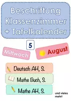 Vorschau - Poster - Materialpaket Klassenzimmerbeschriftung + Tafelkalender - Deckblatt