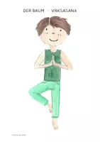 Vorschau - Bildkarten - Kinderyoga-Asana-Karte "Der Baum" - Seite 1