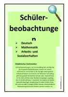 Vorschau - Lehrpläne/Lehrermaterial - Schülerbeobachtungen Deutsch und Mathe Kl. 1 und 2 - Seite 1