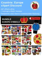 Vorschau - selbst erstellte Cliparts/Grafiken - Countrie Europe Cliparts Materialpaket - Deckblatt
