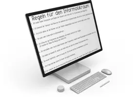 Vorschau - Poster - Informatikraum / Computerraum / PC-Raum - Regeln / Regelposter (hochauflösend) - Deckblatt