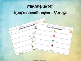 Vorschau - Bildkarten - Vorlage Kopfrechnen - Mathe Starter - Seite 1