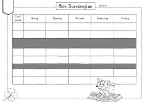 Vorschau - Arbeitsblätter - Stundenplan Fuchsklasse - Deckblatt