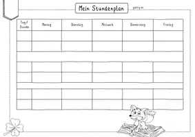 Vorschau - Arbeitsblätter - Stundenplan Fuchsklasse - Seite 1