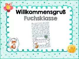 Vorschau - Bildkarten - Willkommensgruß - Fuchsklasse - Deckblatt