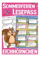 Vorschau - Arbeitsblätter - Sommerferien Lesepass Eichhörnchenklasse - Deckblatt