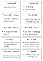 Vorschau - Aufgabenkarten - Conversation Cards - Giving Advice + should with HELP - Seite 1