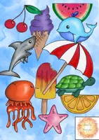 Vorschau - selbst erstellte Cliparts/Grafiken - sommerliche ClipArts - Deckblatt
