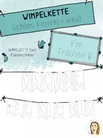 Vorschau - Mal- und Bastelvorlagen - Wimpelkette „Schöne Ferien“ - in drei Farben - Seite 2