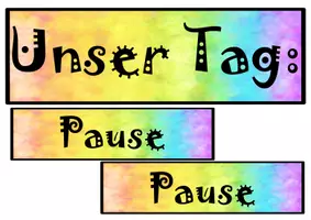 Vorschau - Poster - Unser Tag - Satzanfänge, Stundenplan (Fächer), Wochentage - Seite 1