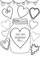 Vorschau - Mal- und Bastelvorlagen - Ausmalbild Dankbarkeit - Seite 1