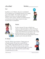 Vorschau - Arbeitsblätter - Por o Para Lectura y Hoja de Trabajo - Seite 1