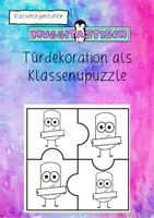 Vorschau - Mal- und Bastelvorlagen - kooperatives Poster / Gemeinschaftsprojekt Puzzleteile Türdeko blanko - Deckblatt
