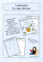 Vorschau - Arbeitsblätter - Lesepass Winter - Deckblatt