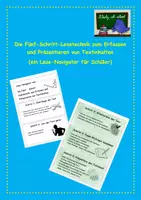 Vorschau - Merkblätter - Fünf-Schritt-Lesetechnik für die Sachtextarbeit - ein Lese-Navigator - Deckblatt