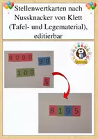 Vorschau - Fördermaterial/Inklusion - Stellenwertkarten nach Nussknacker von Klett von 0-9999 (Tafel- und Legematerial), editierbar - Deckblatt